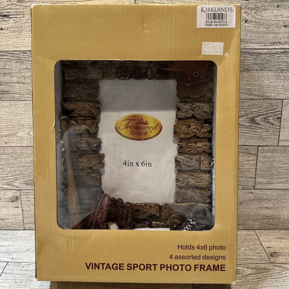 KIRKLAND'S Textured 3D 4x6" Baseball Photo Frame Helmet Glove Bat Cleats